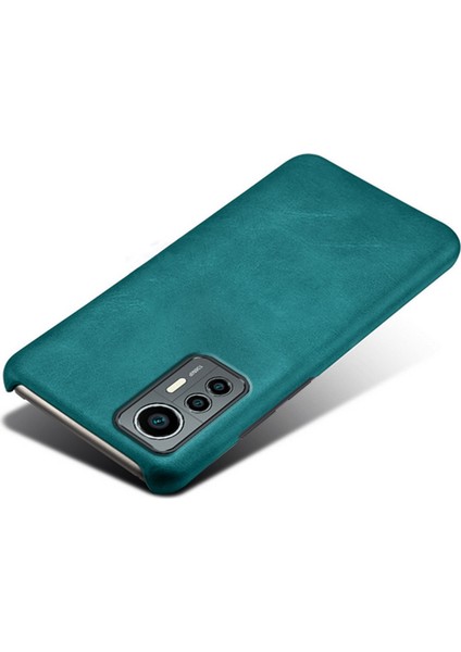 Xiaomi Için 12 Lite 5g Giyim Dayanıklı Buzağı Dokulu Pu Deri Kaplama Sabit Pc Anti Drop Cep Telefon Kılıfı Kapak Yeşil (Yurt Dışından)