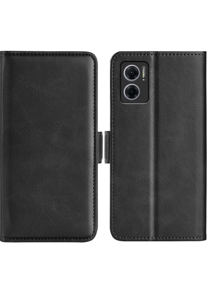 Xiaomi Için Redmi Note 11E 5g/redmi 10 5g/redmi 10 Prime+ 5g Dokulu Pu Deri+ Tpu Çift Koruma Telefon Kılıfı Şok Geçirmez Stand Cüzdan Tasarım Telefon Kabuk Black (Yurt Dışından)