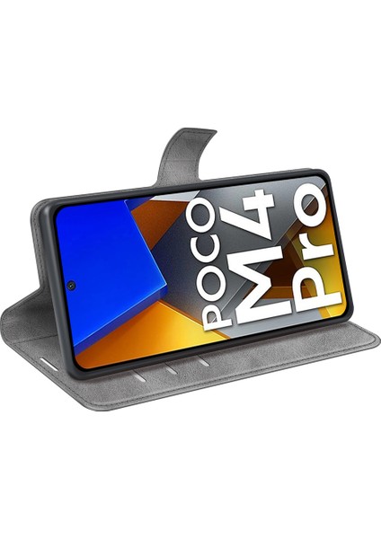 Xiaomi Için Poco M4 Pro 4g Manyetik Kıta Dokulu Pu Deri Kılıf Cüzdan Stand Flip Telefon Kapağı-Grey (Yurt Dışından) indirimleri