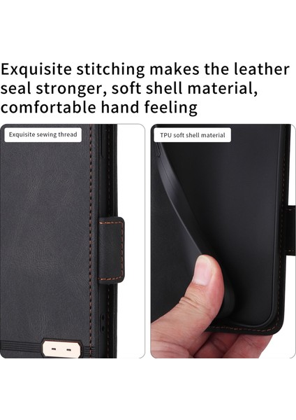 Xiaomi Redmi Için 10C Pu Deri Deri Cüzdan Koruyucu Telefon Kılıfı Stand Kitap Tasarımı Şok Geçirmez Tpu Iç Kabuk Anti-Çizelge Kapak Black (Yurt Dışından) modelleri