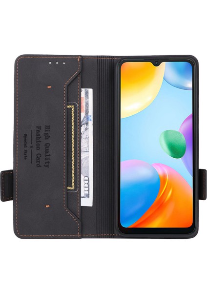 Xiaomi Redmi Için 10C Pu Deri Deri Cüzdan Koruyucu Telefon Kılıfı Stand Kitap Tasarımı Şok Geçirmez Tpu Iç Kabuk Anti-Çizelge Kapak Black (Yurt Dışından) fırsatları
