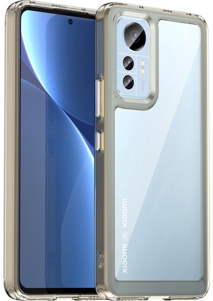 Xiaomi 12 Lite 5g Için Şeffaf Telefon Kılıfı, Fırçalanmış Fırlatma Karşıtı Tpu Çerçevesi Akrilik Arka Kapak Bağımsız Düğmeler-Görevli Gri (Yurt Dışından)