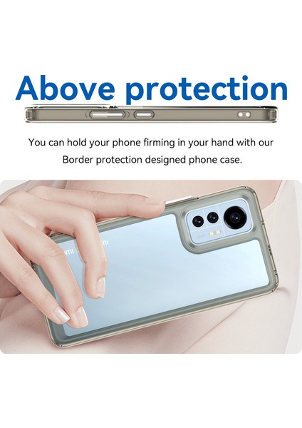 Xiaomi 12 Lite 5g Için Şeffaf Telefon Kılıfı, Fırçalanmış Fırlatma Karşıtı Tpu Çerçevesi Akrilik Arka Kapak Bağımsız Düğmeler-Görevli Gri (Yurt Dışından)