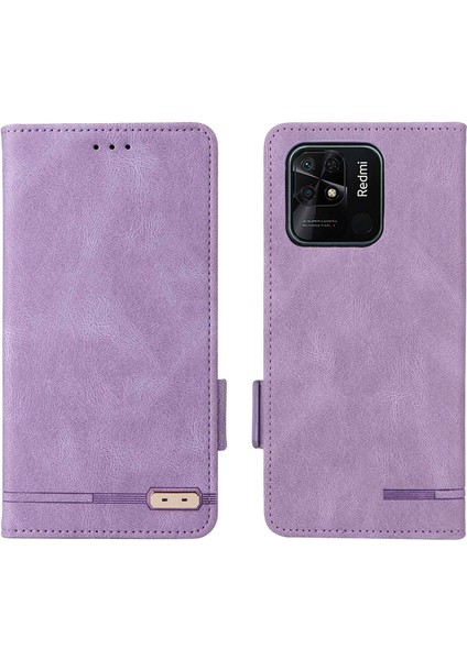 Xiaomi Redmi Için 10C Pu Deri Deri Cüzdan Koruyucu Telefon Kılıfı Stand Kitap Tasarımı Şok Geçirmez Tpu Iç Kabuk Anti-Çizelge Kapak-Moral (Yurt Dışından)