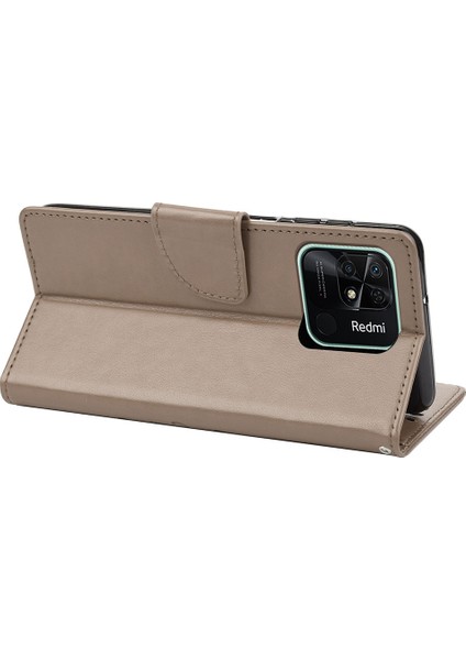 Xiaomi Redmi Için 10C Kelebek Çiçek Baskılı Folio Flip Pu Deri Kılıf Stand Cüzdan Kapak-Grey (Yurt Dışından) fırsatları