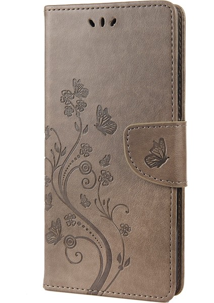 Xiaomi Redmi Için 10C Kelebek Çiçek Baskılı Folio Flip Pu Deri Kılıf Stand Cüzdan Kapak-Grey (Yurt Dışından) indirimleri