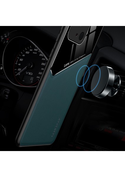 Xiaomi Redmi Için 10C Dokulu Deri Hassas Kesimler Telefon Kılıfı Yumuşak Tpu Sabit Pc Sıralamaya Dayanıklı Koruyucu Kapak Manyetik Metal Yeşil (Yurt Dışından) indirimleri