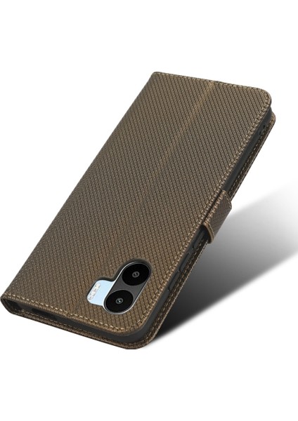 Xiaomi Için Redmi A1 4g/a2 4g Elmas Doku Telefon Cüzdan Kapağı Parçalanma Önleme Pu Deri Stand Case-Brown (Yurt Dışından) indirimleri
