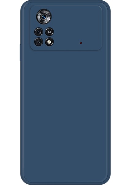 Xiaomi Poco X4 Pro 5g Düz Kenarlı Ka Yumuşak Tpu Kılıf Mikrofiber Astar Anti-Damla Telefon Geri Kapak-Dark Mavi (Yurt Dışından)