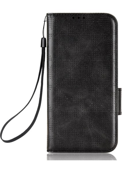 Xiaomi Için Telefon Kılıfı Redmi K50 Oyun 5g/poco F4 Gt, Tam Koruma Üçgen Deseni Baskılı Flip Cüzdan Stand Pu Deri Kapak Strap-Black (Yurt Dışından)