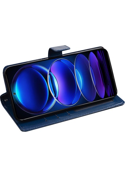 Xiaomi Redmi A2 4g/a1 4g Pu Deri Cüzdan Stand Çılgın At Dokusu Telefon Vaka-Mavisi (Yurt Dışından)