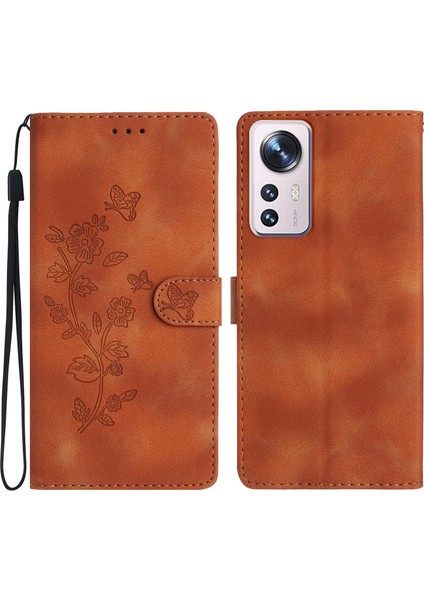 Xiaomi Için 12 Lite 5g Pu Deri Deri Flip Telefon Kılıfı Çiçek Baskılı Stand Cüzdan Kapak Kılıfı (Yurt Dışından)