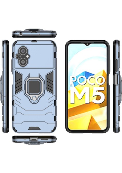 Xiaomi Poco M4 5g Için Cep Telefonu Kılıf Çantası, Ring Kickstand Sturdy Shock Anterli Tpu+Sabit Pc Arka Kapak Mavisi (Yurt Dışından) fırsatları