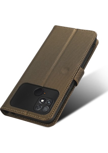 Xiaomi Poco C40 4g Için Anti-Drop Telefon Deri Kapağı, Elmas Doku Manyetik Toka Flip Cüzdan Kılıfı Stand Telefon Kablosu (Yurt Dışından)