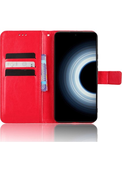 Xiaomi 12T 5G/12T Pro 5g/redmi K50 Ultra 5g Telefon Stand Cüzdan Koruyucu Kılıf Çılgın At Doku Pu Deri Kapak Kırmızı (Yurt Dışından) fiyatları