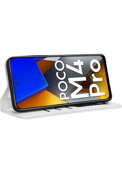 Xiaomi Poco M4 Pro 4g Için Pu Deri Telefon Kapağı, Baskılı Izgara Desen Standı Kılıfı Manyetik Otomatik Emzik Cüzdan Kılıf Beyaz (Yurt Dışından) modelleri