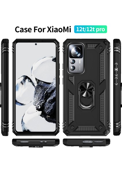 Xiaomi 12T 5G/12T Pro 5g/redmi K50 Ultra 5g, Pc+Tpu Telefon Kapağı Ring Kickstand-Black Için (Yurt Dışından) fırsatları
