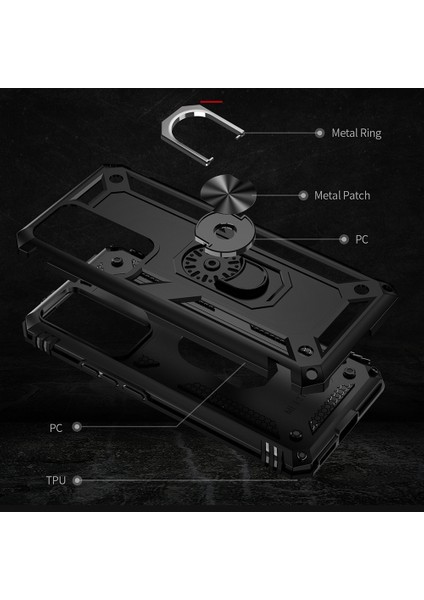Xiaomi 12T 5G/12T Pro 5g/redmi K50 Ultra 5g, Pc+Tpu Telefon Kapağı Ring Kickstand-Black Için (Yurt Dışından) indirimleri