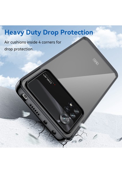 Xiaomi Poco X4 Pro 5g Sabit Akrilik Yumuşak Tpu Kasası Bağımsız Düğmeler-Black ile Şeffaf Telefon Kapağı (Yurt Dışından) modelleri
