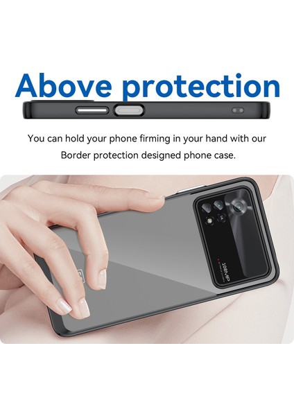 Xiaomi Poco X4 Pro 5g Sabit Akrilik Yumuşak Tpu Kasası Bağımsız Düğmeler-Black ile Şeffaf Telefon Kapağı (Yurt Dışından) fırsatları