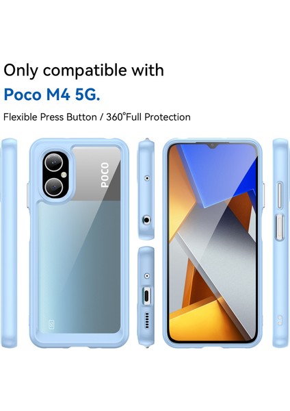 Xiaomi Poco M4 Için 5g Yükseltilmiş Çerçeve Damla Koruma Telefon Kapağı Sert Akrilik+Tpu Toz Geçirmez Cep Telefonu Kasası Mavisi (Yurt Dışından) modelleri