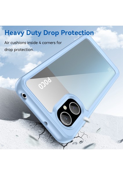 Xiaomi Poco M4 Için 5g Yükseltilmiş Çerçeve Damla Koruma Telefon Kapağı Sert Akrilik+Tpu Toz Geçirmez Cep Telefonu Kasası Mavisi (Yurt Dışından) fırsatları