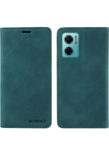 Xiaomi Redmi Için 10 5g/not 11E 5g/10 Prime+ 5g/11 Prime 5g Telefon Flip Case Stand Deri Rfıd Engelleme Cüzdanı Kapak Yeşili (Yurt Dışından)