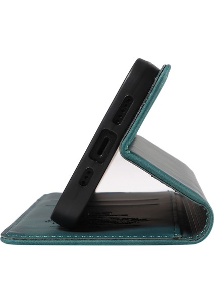 Xiaomi Redmi Için 10 5g/not 11E 5g/10 Prime+ 5g/11 Prime 5g Telefon Flip Case Stand Deri Rfıd Engelleme Cüzdanı Kapak Yeşili (Yurt Dışından)