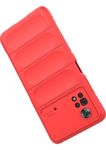 Xiaomi Poco X4 Pro 5g Anti-Slip Edge Kesir Kesme Kesme Damla Geçirmez Tpu Telefon Kapağı Sağlam Koruma Kırmızısı (Yurt Dışından) modelleri