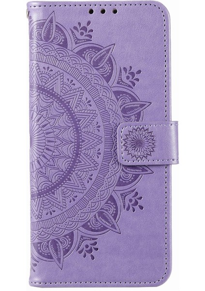 Xiaomi Için Redmi Note 11E 5g/redmi 10 5g/redmi 10 Prime+ 5g Contom Anti-Cüzdan Stand Tasarımı Baskılı Mandala Çiçek Pu Deri Telefon Flip Kapak Telefon Kasa-Mor (Yurt Dışından)