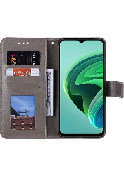 Xiaomi Için Redmi Note 11E 5g/redmi 10 5g/redmi 10 Prime+ 5g Çarpışma Karşıtı Cüzdan Stand Tasarımı Baskılı Mandala Çiçek Pu Deri Telefon Flip Cover Telefon Kılıfı Grey (Yurt Dışından) fiyatları