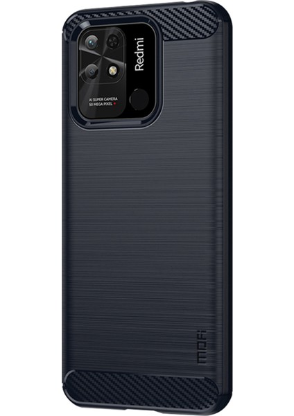 Xiaomi Redmi Için 10C Karbon Fiber Doku Fırçalanmış Kasa Damla Geçirmez Yumuşak Tpu Kabuğu Arka Örtü Mavisi (Yurt Dışından) fırsatları