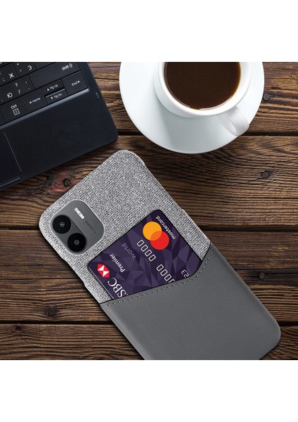 Xiaomi Için Cep Telefonu Kılıfı Redmi A1 4g/a2 4g Scratch Dayanıklı Kumaş Doku Telefon Kılıf Kart Tutucu Pu Deri Kaplamalı Pc Kapak-Grey (Yurt Dışından) fırsatları