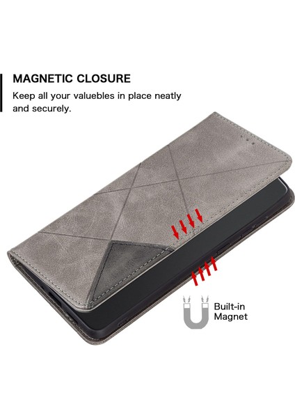 Xiaomi Için 12 Lite Geometrik Basılı Manyetik Otomatik Absorbed Pu Deri Kapak Kart Tutucu Stand Iç Tpu Case-Grey (Yurt Dışından) fırsatları