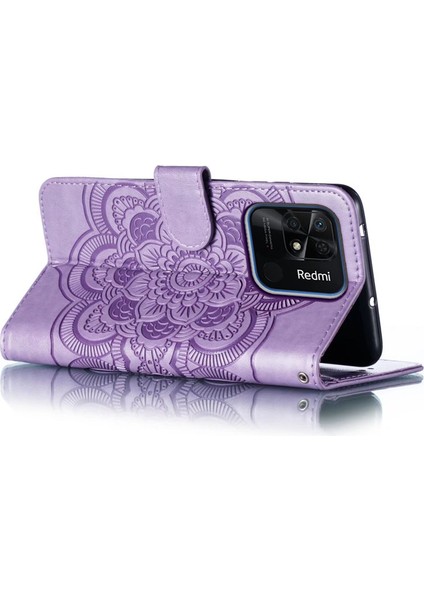 Xiaomi Redmi 10C 4g Pu Deri Cüzdan Stand Kılıfı Mandala Çiçek Telefonu Kapak Morası (Yurt Dışından) indirimleri
