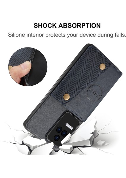 Xiaomi Için Redmi K50/REDMI K50 Pro Shockproof Anti-Cratch Pu Deri Kaplamalı Tpu Kılıf Kart Yuvaları Dahili Metal Sac-Black ile Kickstand Telefon Kapağı (Yurt Dışından)