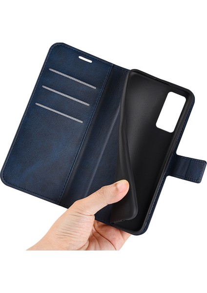 Xiaomi Için 12 Lite Dokulu Pu Deri Kapak Stand Fonksiyon Manyetik Kapanma Kitap Tarzı Flip Cüzdan Case-Blue (Yurt Dışından) fiyatları