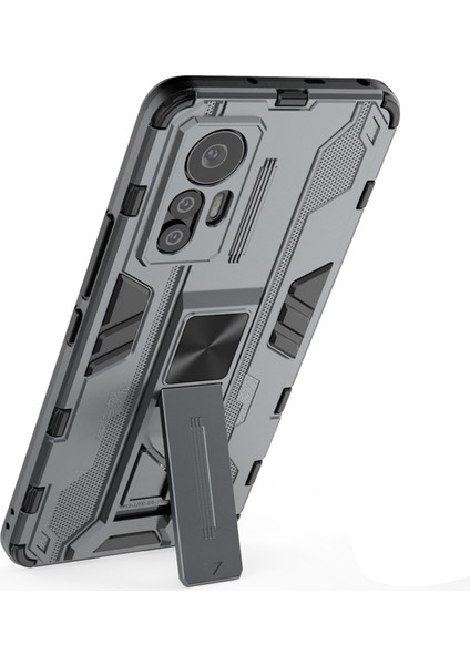 Xiaomi Için 12 Lite 5g 5g Anti-Fall Heavy Hasta Hard Pc Yumuşak Tpu Sağlam Hibrit Kılıf Kickstand Fonksiyon Anti-Çizelge Geri Kapak Grey (Yurt Dışından) fırsatları