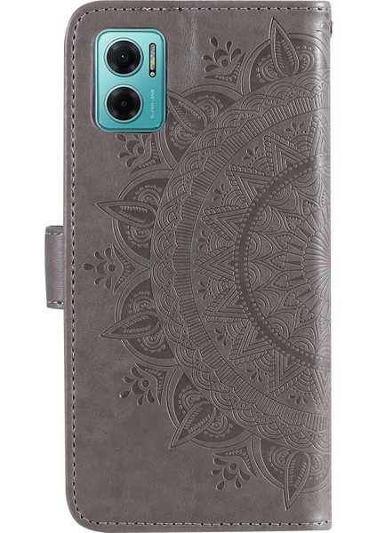 Xiaomi Için Redmi Note 11E 5g/redmi 10 5g/redmi 10 Prime+ 5g Çarpışma Karşıtı Cüzdan Stand Tasarımı Baskılı Mandala Çiçek Pu Deri Telefon Flip Cover Telefon Kılıfı Grey (Yurt Dışından) indirimleri