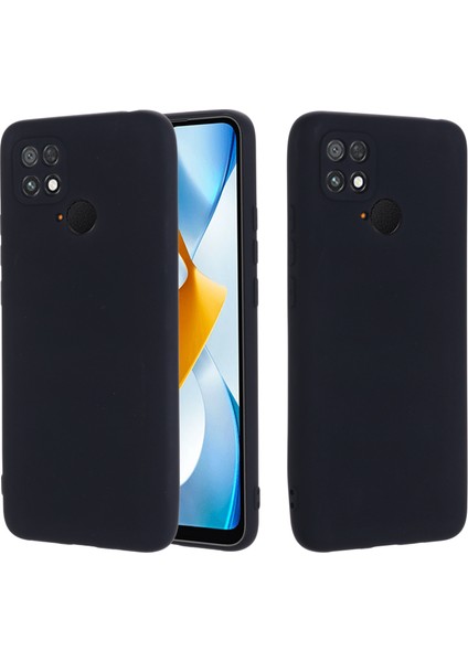 Xiaomi Poco C40 4g Için Sıvı Silikon Telefon Kılıfı, Yumuşak Fiber Astar Strap-Black ile Yumuşak Fiber Astar Anti-Solma Telefon Kapağı (Yurt Dışından)