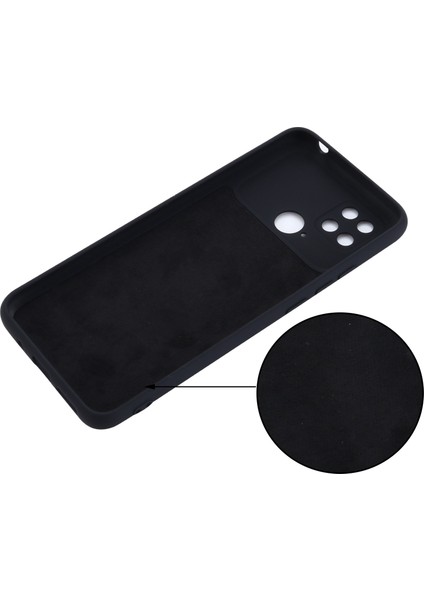 Xiaomi Poco C40 4g Için Sıvı Silikon Telefon Kılıfı, Yumuşak Fiber Astar Strap-Black ile Yumuşak Fiber Astar Anti-Solma Telefon Kapağı (Yurt Dışından)