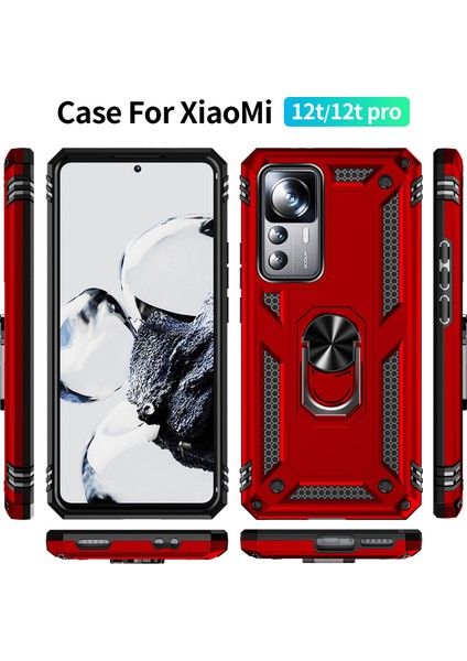 Xiaomi 12T 5G/12T Pro 5g/redmi K50 Ultra 5g, Pc+Tpu Telefon Kapağı Ring Kickstand-Red ile (Yurt Dışından) fırsatları