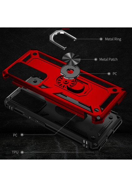 Xiaomi 12T 5G/12T Pro 5g/redmi K50 Ultra 5g, Pc+Tpu Telefon Kapağı Ring Kickstand-Red ile (Yurt Dışından) indirimleri