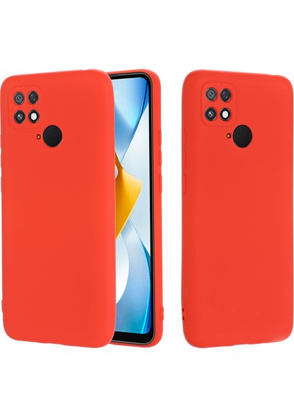 Xiaomi Poco C40 4g Için Sıvı Silikon Telefon Kılıfı, Yumuşak Fiber Astar Strap-Red ile Yumuşak Fiber Astar Anti-Solma Telefon Kapağı (Yurt Dışından)