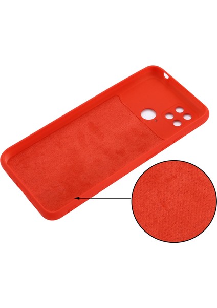 Xiaomi Poco C40 4g Için Sıvı Silikon Telefon Kılıfı, Yumuşak Fiber Astar Strap-Red ile Yumuşak Fiber Astar Anti-Solma Telefon Kapağı (Yurt Dışından)