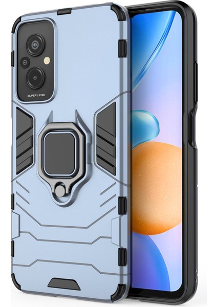 Xiaomi Redmi Için 11 Prime 4g Ring Tutucu Kickstand Telefon Kılıfı Sabit Pc Yumuşak Tpu Anti-Drop Koruyucu Kapak Mavisi (Yurt Dışından)