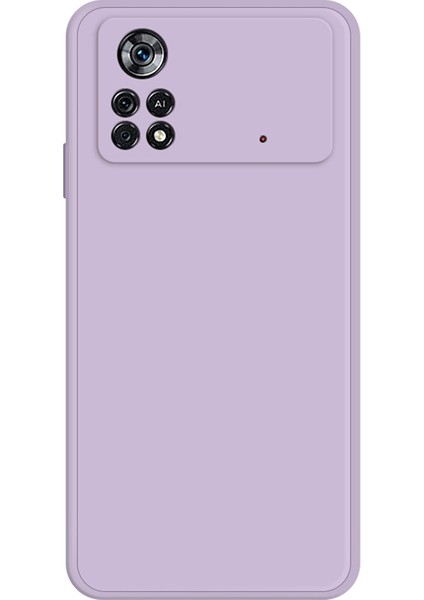Xiaomi Poco X4 Pro 5g Düz Kenarlı Ka Yumuşak Tpu Kılıf Mikrofiber Astar Anti-Drop Telefon Geri Kapak Morası (Yurt Dışından)