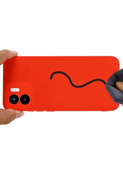 Xiaomi Redmi A2 4g/a1 4g Yumuşak Sıvı Silikon Cep Telefon Kılıfı Mikrofiber Astar Anti-Çizelge Kapağı Kayış Kırmızısı (Yurt Dışından)