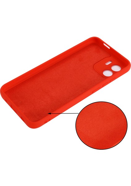 Xiaomi Redmi A2 4g/a1 4g Yumuşak Sıvı Silikon Cep Telefon Kılıfı Mikrofiber Astar Anti-Çizelge Kapağı Kayış Kırmızısı (Yurt Dışından)