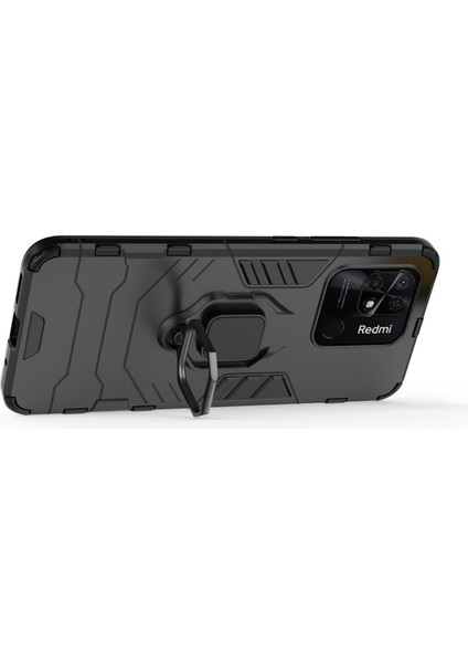 Xiaomi Redmi 10C Için Ring Tutucu Kickstand Telefon Kılıfı, Yumuşak Tpu+Sabit Pc Damla Geçirmez Koruyucu Kapak Black (Yurt Dışından) modelleri